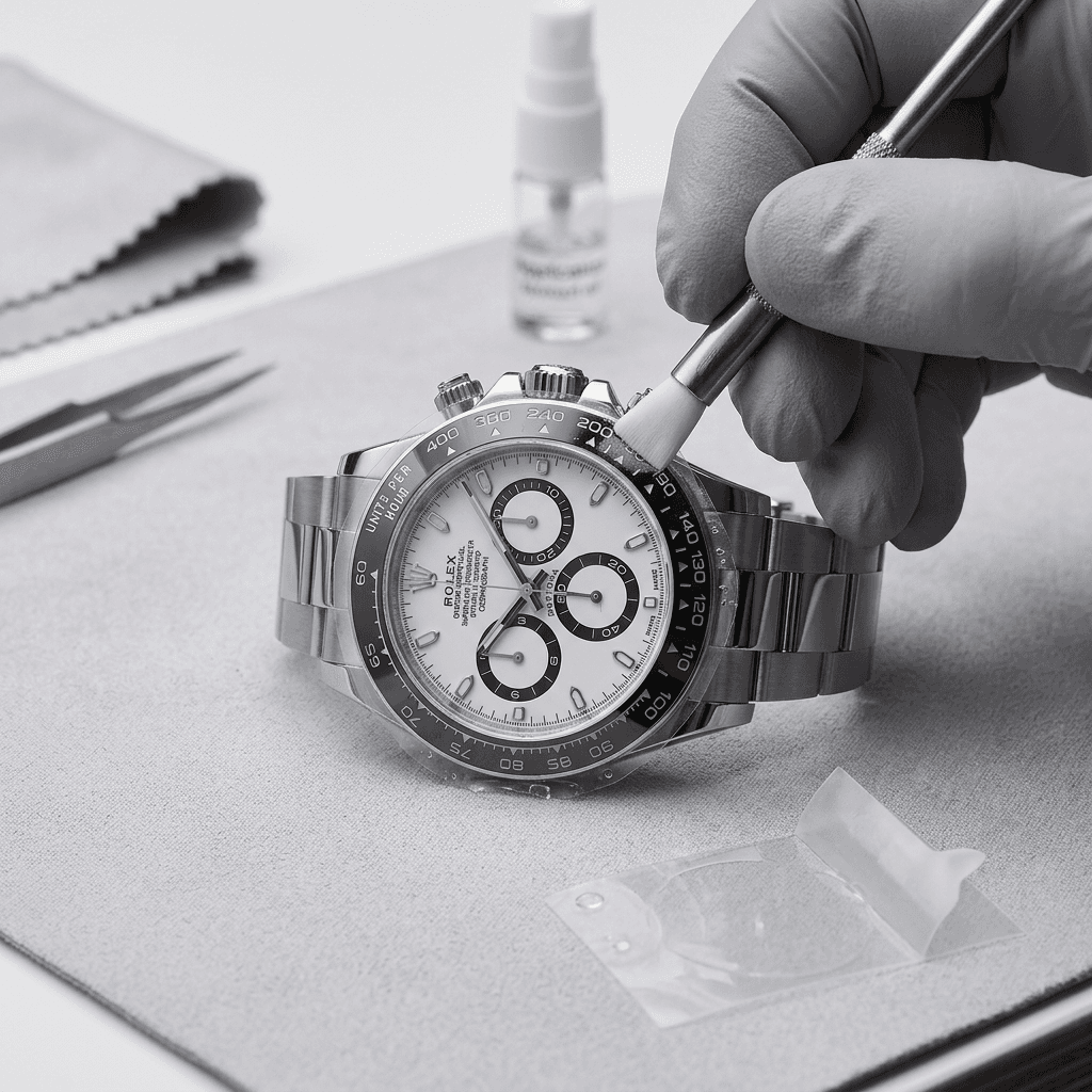 Rolex Daytona case shielded by TimeShield film
