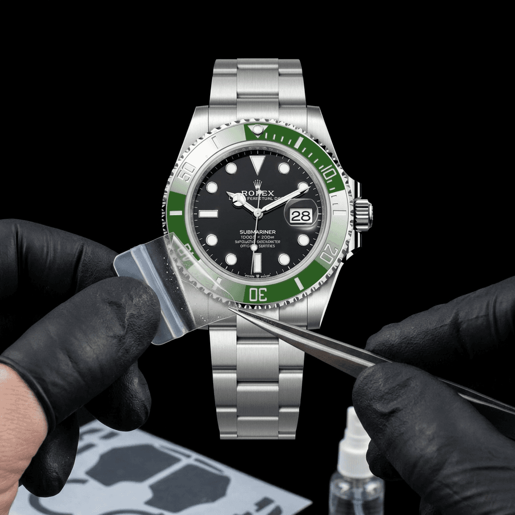 Rolex Submariner case shielded by TimeShield film